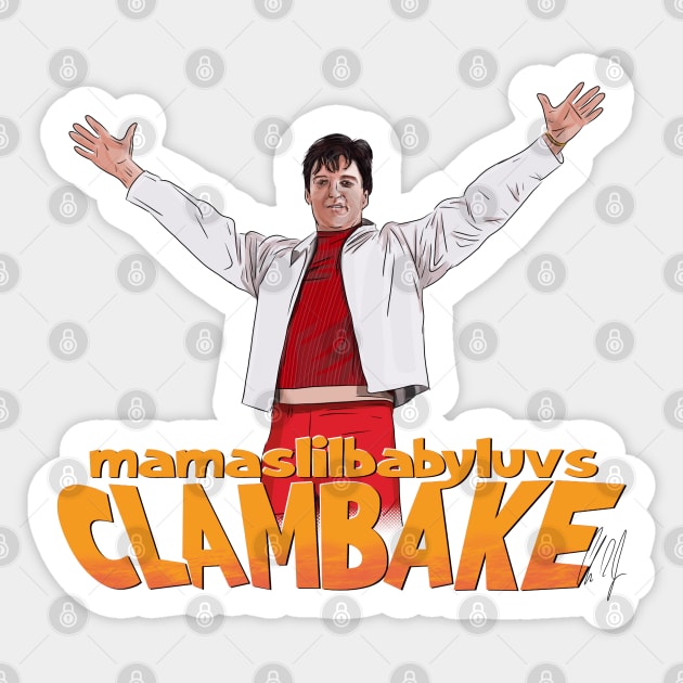 Clambake: mamaslilbabyluvs Sticker by 51Deesigns